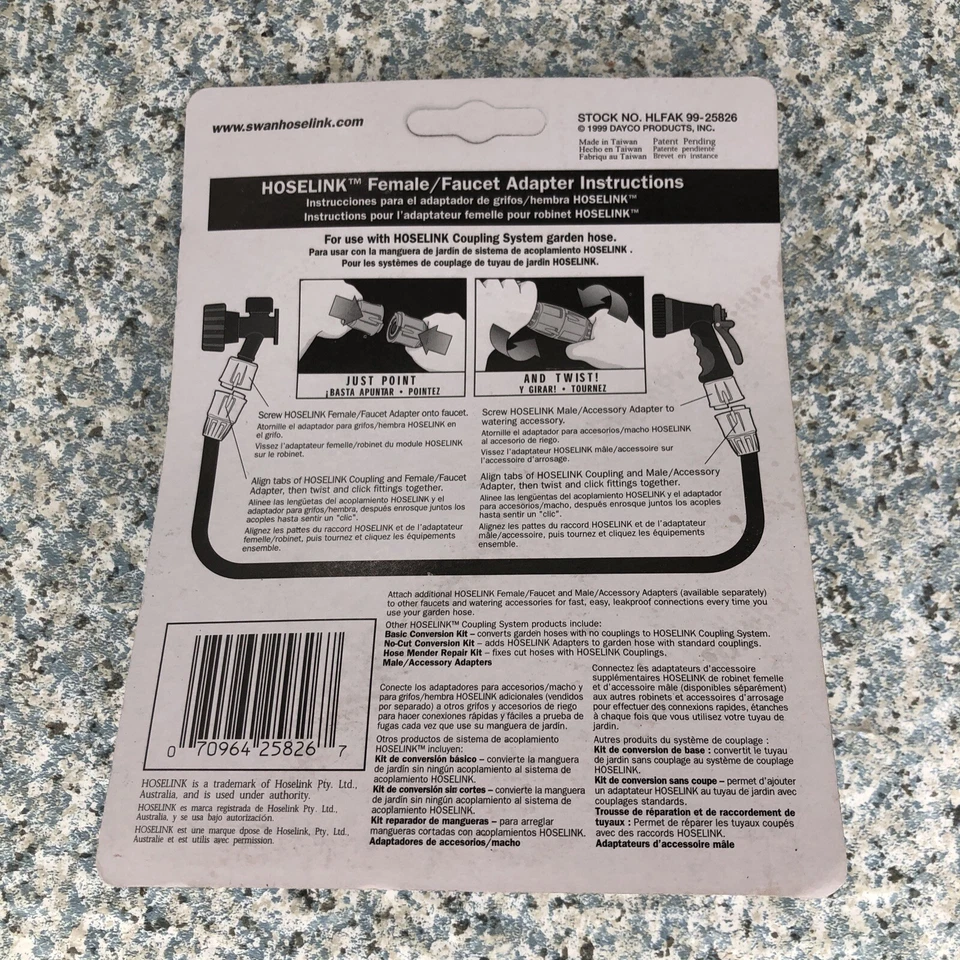 Garden Hose Female Spigot Faucet Adapter Coupling System Kit 5/8" or 1/2" ID — 第 2/4 张图片