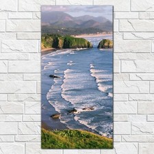 Listing image for Art Picture Tempered Glass Print 50x100 Oregon coast bay waves mountains clouds