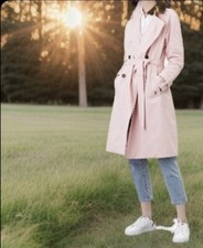 Joules Trench Coat In Pink, Water Resistant. Size 20. Bnwt. Rare Find.