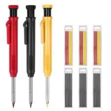3 Pack Carpenter Pencils Construction Woodworking Pencils with Refills