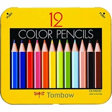 Tombow Mini Colored Pencil Set in Metal Tin 12-Pack JAPAN IMPORT