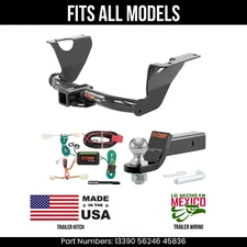 For 15-19 Subaru Legacy Trailer Hitch 4 Pin Wiring 2" Ball Fits All Curt 4K 2"