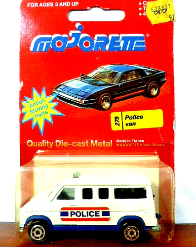 Vintage Majorette Fourgon Police Van White 1:65 Scale Made In France NIP