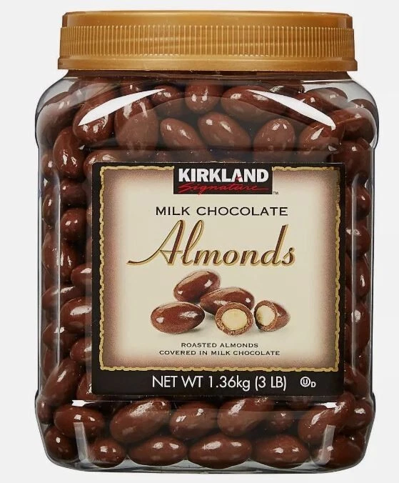 NUEVO Kirkland Leche Chocolate Almendras - 3 libras Chocolate Cubierta Almendras Snack Foto 3 de 3