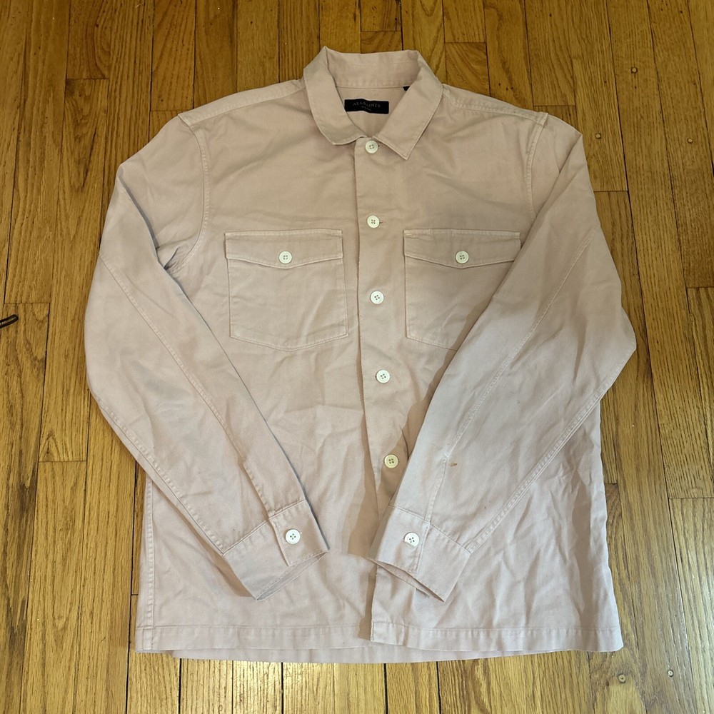 ALLSAINTS Men's XL Dusty Pink Utility Twill Overshirt