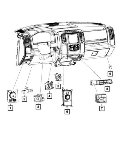 Interruptor de panel de instrumentos eléctrico delantero genuino Mopar 2014 Ram 2500 68225575AA Foto 4 de 4