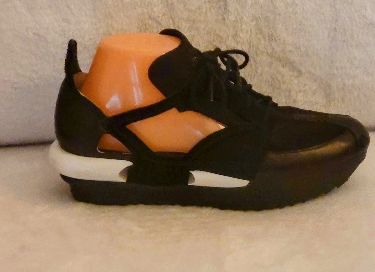 Y 3 Adidas Yohji Yamamoto Black White Cutout Sneakers Sandals Size UK8 US10