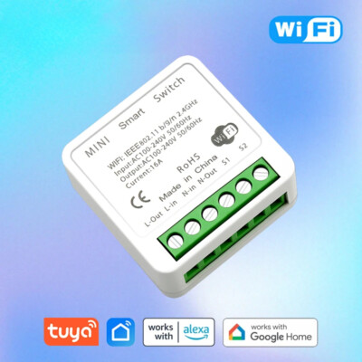 Tuya Smart Home Gadget Mini WiFi Switch Light Switch Relay Module Voice Control