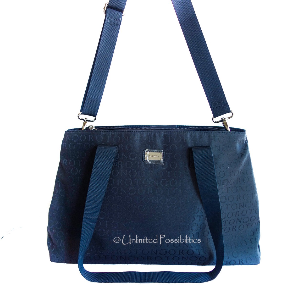 NEW OROTON Stencil Baby Bag Nappy Handbag Shoulder Navy Leather Navy Jacq  Tag