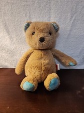 B Softies Plush Brown Tan Soft Cuddly Teddy Bear Stuffed Animal Blue Paws