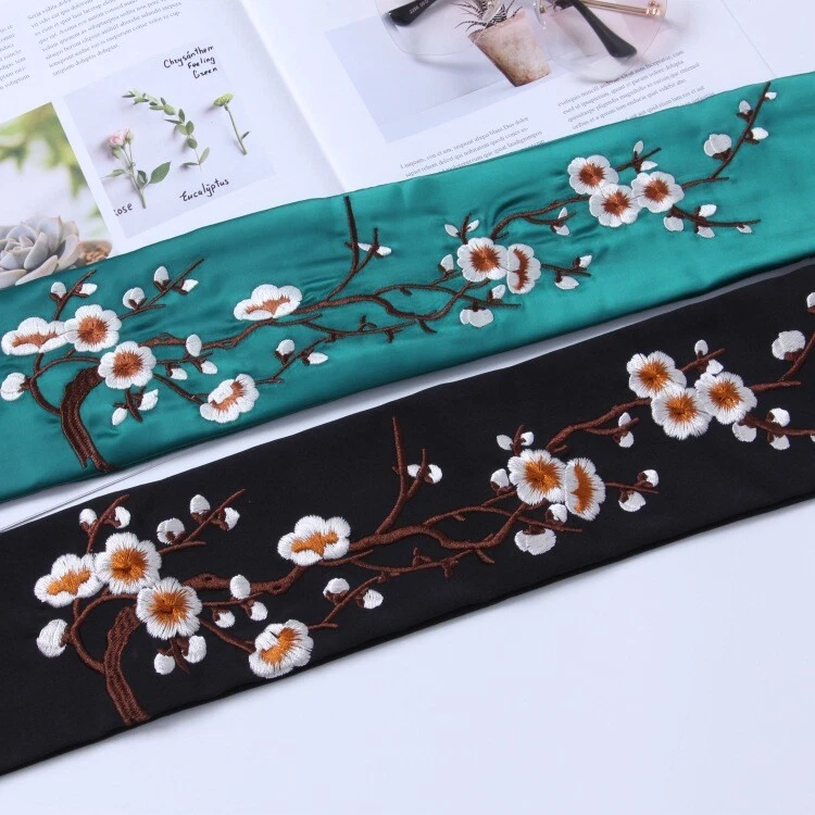 Cinto bordado feminino cinto largo decoração estilo antigo chinês cinto étnico - Imagem 4 de 4