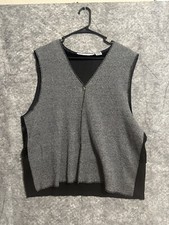 Vintage Chaus Womens Vest Black Gray 1 Plus 1x Patchwork Velour Dressy Party