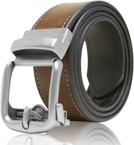 Bonded Leather Mens Ratchet Belt Belts For Men With Adjustable Automatic Buckle - Picture 6 of 13