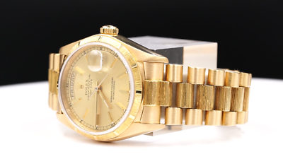 Rolex Day-Date President 18078 Mens 18k Yellow Gold Bark Finish