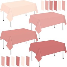 Whaline 16Pcs Valentine's Day Pink Plastic Tablecloth 4 Series