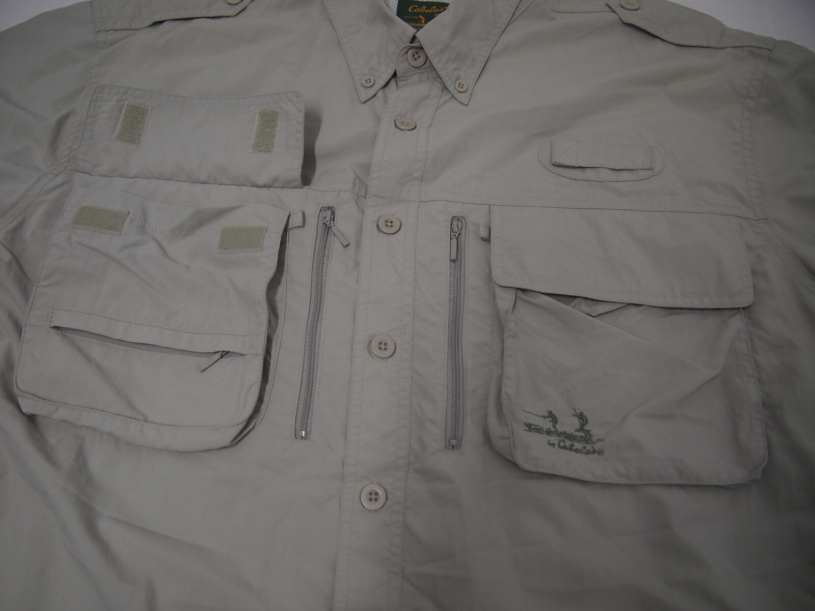 Cabelas Mens Shirt XLT Tall Fishing Outdoors Khaki Be… Gem