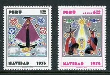 Peru Scott #624//C417 MNH Christmas 1974 $$ 434816