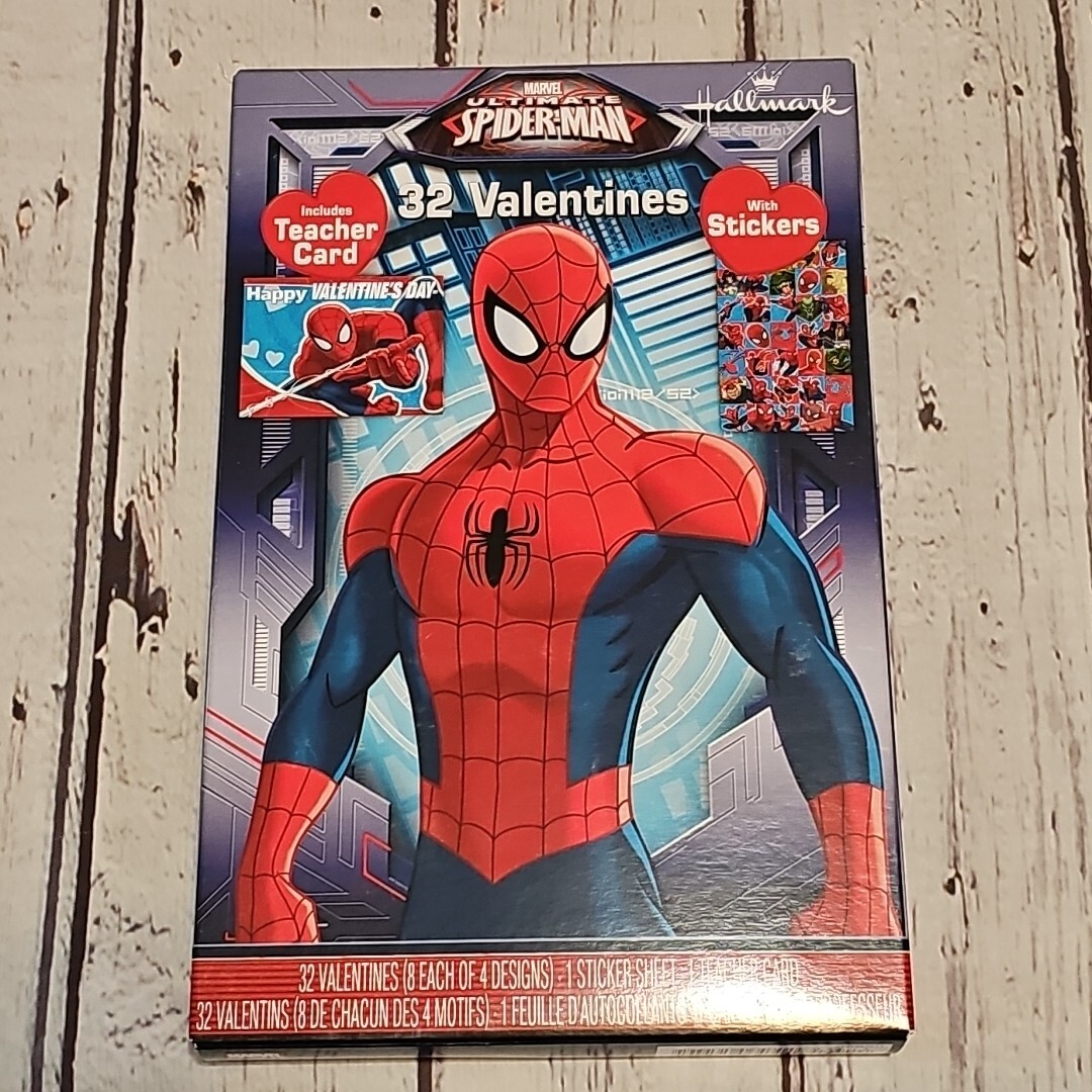 32 Count Ultimate Spider-Man Valentines Day Cards w/ Stickers