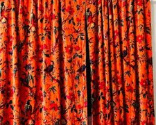 2 PC INDIAN VINTAGE COTTON VELVET CURTAIN DRAPE WINDOW DECOR HEAVY DOOR CURTAIN