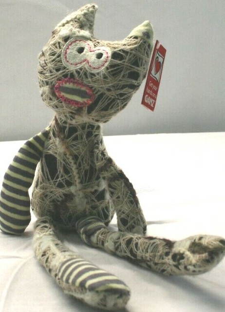 Ganz Silly Squiggles Cat Plushie Crazy Stitched Plush Animal 12
