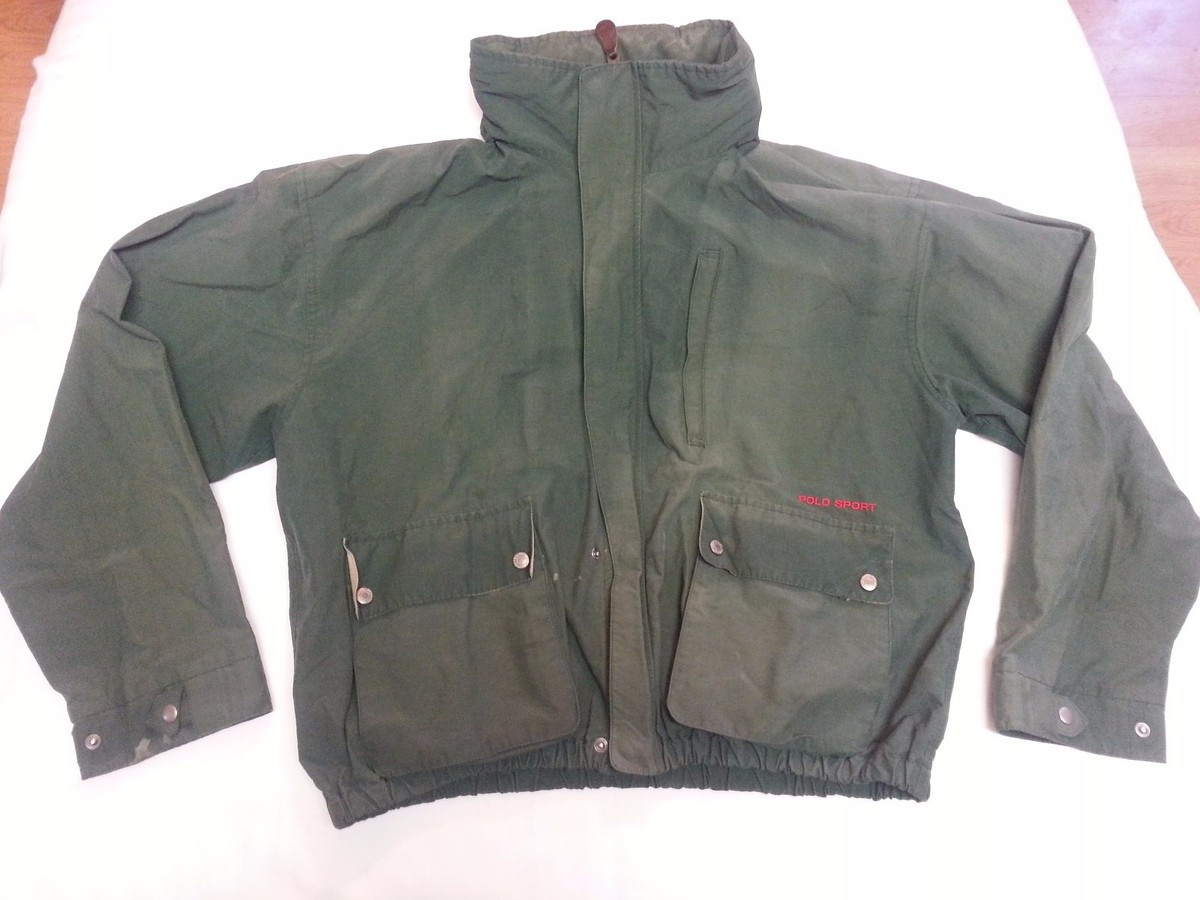 90s Polo Sport Ralph Lauren army green jacket men sz L windbreaker 