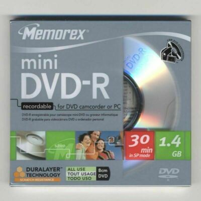 Memorex Mini DVD-R Recordable Disc for DVD Camcorder or PC 1.4 GB 30 ...