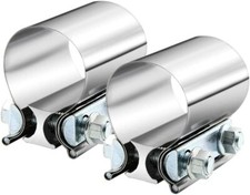 5Inch Exhaust Band Clamp Sleeve Hose Clamps Butt Joint Stainless Steel Clamp 2pc