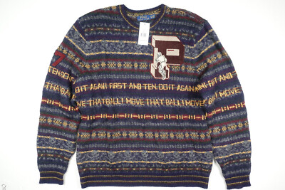 Polo Ralph Lauren Sweater Letterman Rugby P Fair Isle Wool RARE 