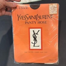 Vintage 1970s Yves Saint Laurent Panty Hose Soft Brown Outsize 170-215 lbs 5 -6