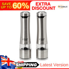 RHPK4000 Salt and Pepper Mills, Electric Grinders, One Touch Operation, Brushed