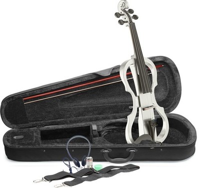Stagg Electric Violin Combo Starter Student Package - White