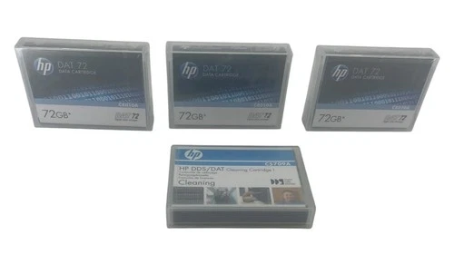 Hewlett Packard DAT 72 Data Cartridges 72GB With Cleaning Cassette Lot - C8010A