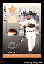 2001 Leaf Rookies & Stars Prime Cuts Barry Bonds GAME-USED PATCH / BAT 20/50