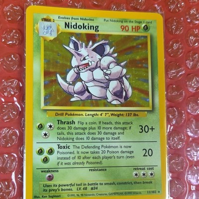 Wizards of the Coast Pokemon TCG Base Set Nidoking 11/102 Holo Rare 1999