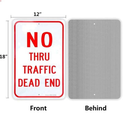 Durable Reflective Dead End Traffic Sign - 18''x12'' Aluminum, Weatherproof Design