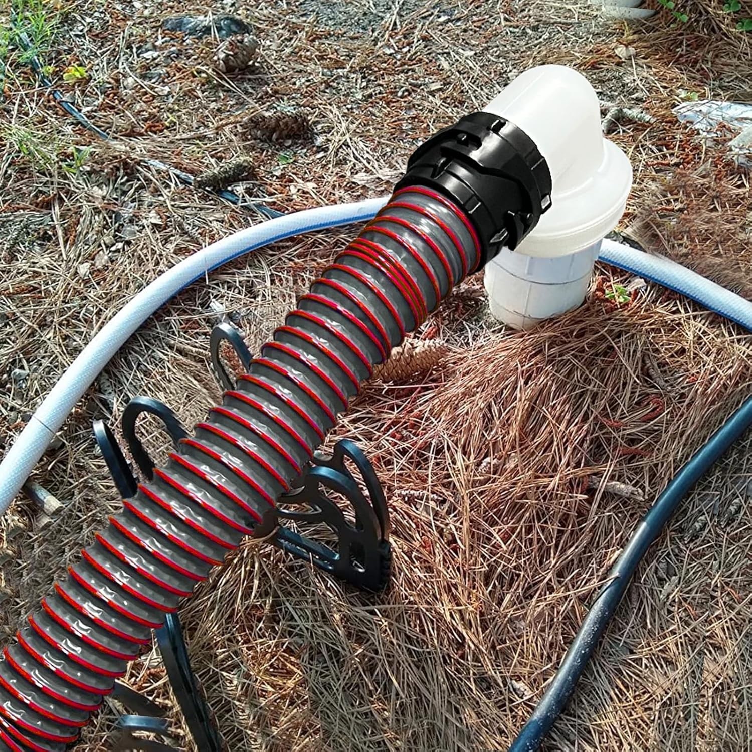 15FT RV Sewer Hose Extension, 24 mils, RV Extension Hose - Red