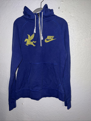 NIKE Air Pegasus 1/4 Zip Hoodie Medium Blue Yellow Pullover | eBay