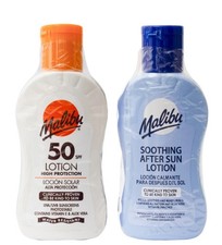 Malibu 2x 100ml SPF50 Lotion & After Sun Banded with Vitamin E & Aloe Vera 44.95 per litre