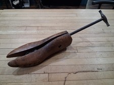 Vintage Wooden Adjustable Shoe Stretcher With Metal T-Handle