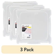 (3 pack) Scrapbook Box, Craft and Hobby Storage Box, Clear, 12 inches, Plastic