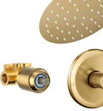 Válvula Mezcladora de ducha Montaje Pared de una sola manija, dorado cepillado