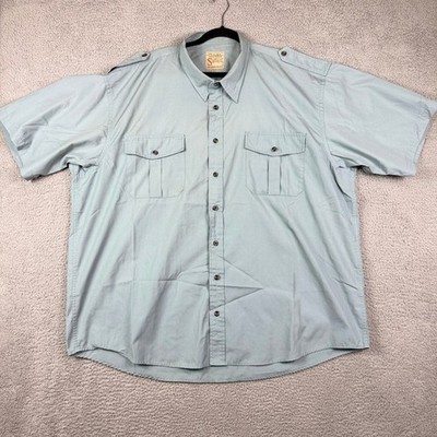 Cabelas Safari Series Mens Light Blue Short Sleeve Button Up Shirt 3XL Tall