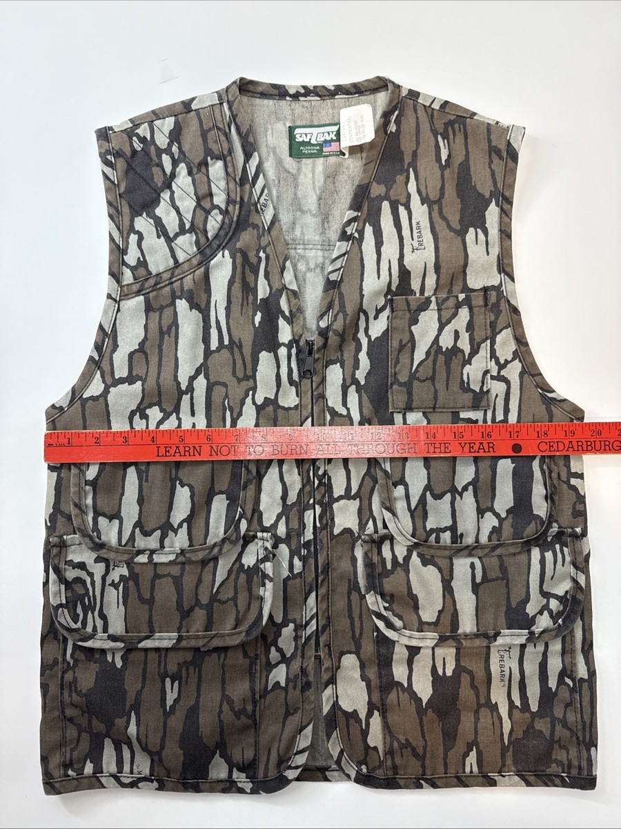 Vintage Saftbak Trebark Camo Hunting Vest Men's Size Small