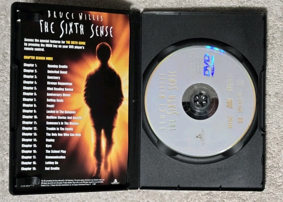HOLLYWOOD PICTURES - THE SIXTH SENSE - DVD - 1999 - BRUCE WILLIS - TONI COLLETTE - Image 3 of 3