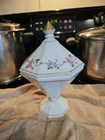 Vintage 1980 Elegant Hand Painted Westmoreland Milk  Glass  Compote Candy Dish