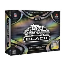 2025 Topps Chrome NFL BLACK HOBBY Factory Sealed Box in Hand