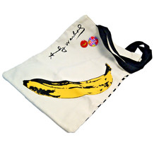 Borsa Andy Warhol Banana Canvas - Borsa serigrafata, cotone e 2 spille mai usata LEGGI
