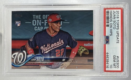 2018 Topps Update Juan Soto Hands On Hips #US300 PSA 10 RC Nationals SP