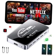 AI Box Wireless CarPlay & Auto Adapter - Plug & Play, Dual 4GB RAM+32GB ROM