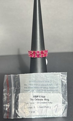 Bomb Party Ring Sz 7 RBP7759  The Celeste Ring  LC Ruby on Rose Gold Plating